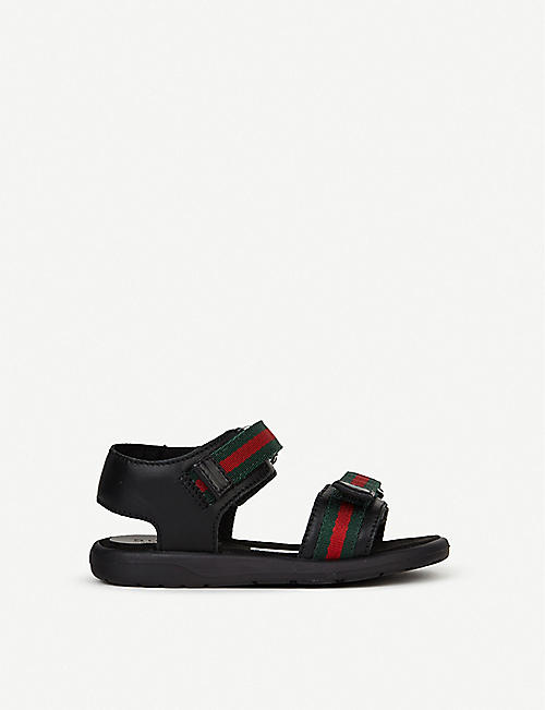 GUCCI: Gaufrette leather sandals 1-4 years