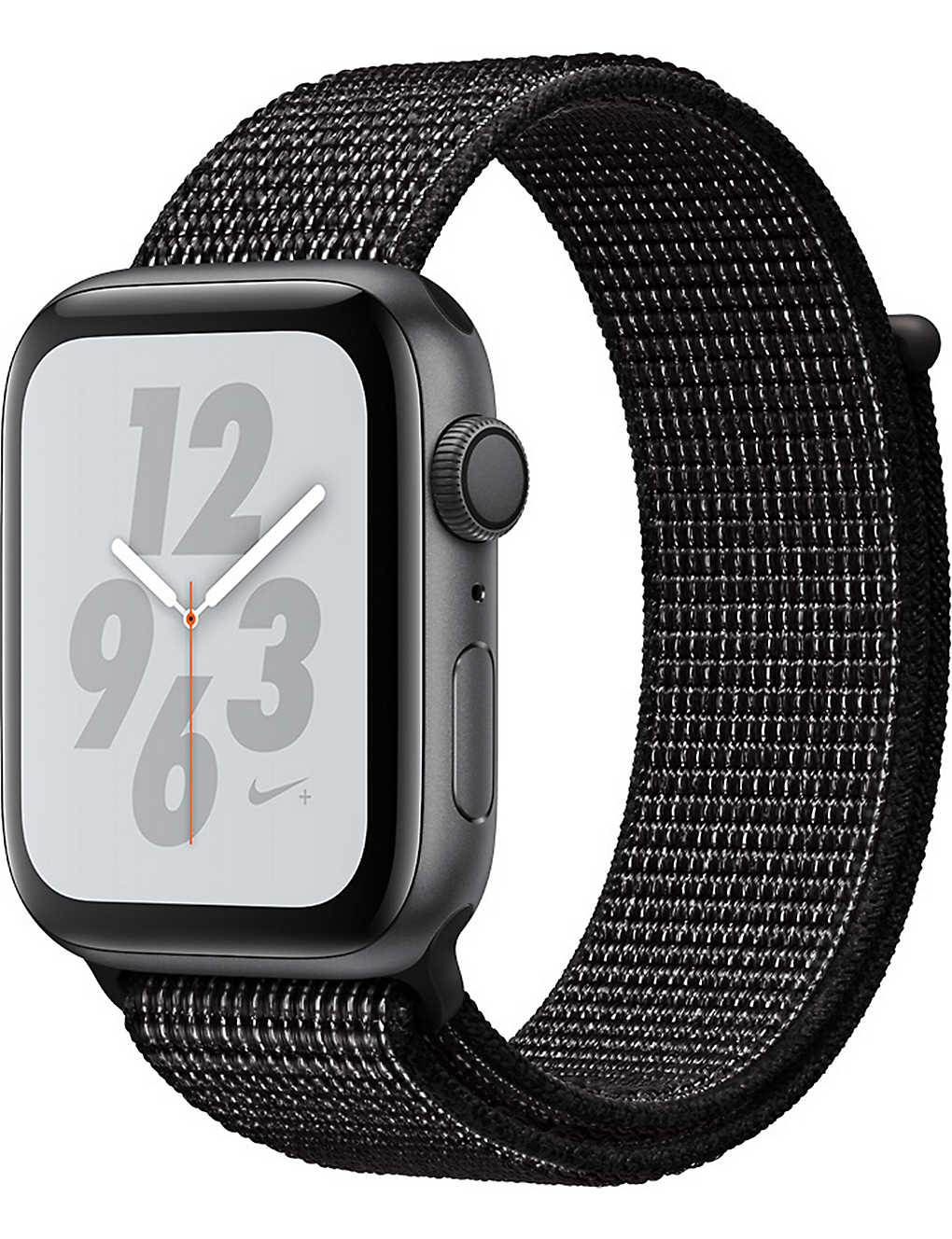 APPLE - Nike+ Watch Series 4, 44mm, GPS, Space Grey Aluminium, Black, Sports Loop | Selfridges.com