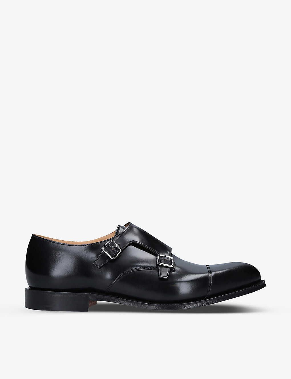 Church Detroit Double Leather Monk Shoes In Black