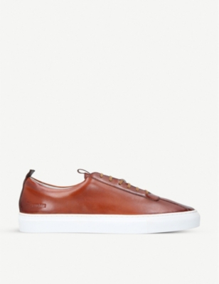 grenson leather trainers