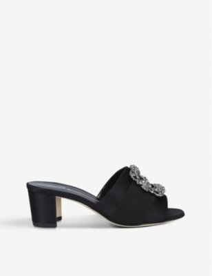 Manolo blahnik martamod store satin slide sandals