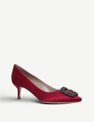 MANOLO BLAHNIK Hangisi 50 Swarovski crystal-embellished satin courts