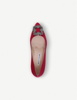 MANOLO BLAHNIK Hangisi 50 Swarovski crystal-embellished satin courts