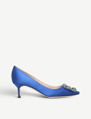 MANOLO BLAHNIK Hangisi 50 Swarovski crystal-embellished satin courts