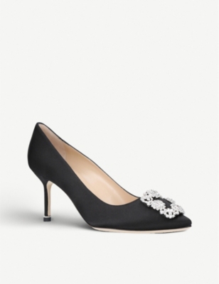 MANOLO BLAHNIK Hangisi 70 Swarovski crystal-embellished satin courts