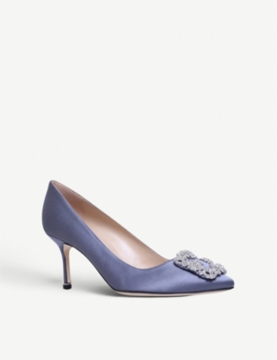 MANOLO BLAHNIK Hangisi 70 Swarovski crystal-embellished satin courts