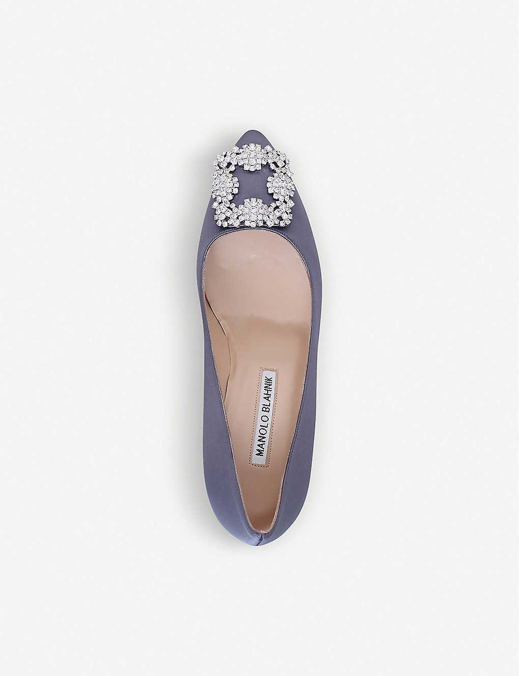 MANOLO BLAHNIK Hangisi 70 Swarovski crystal-embellished satin courts