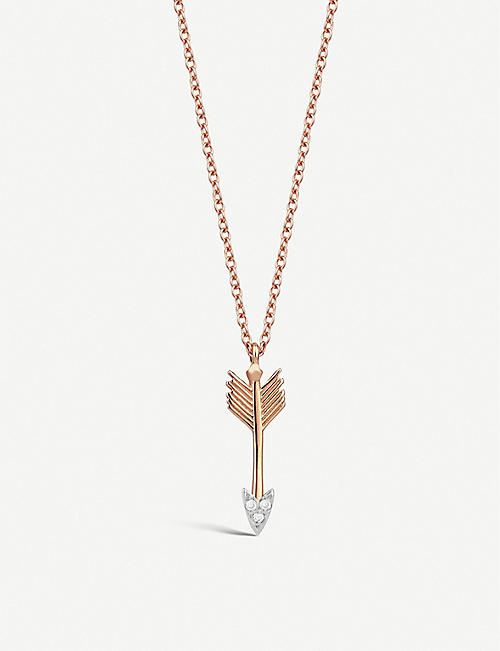 THE ALKEMISTRY: Kismet by Mika Arrow diamond and 14ct rose-gold necklace