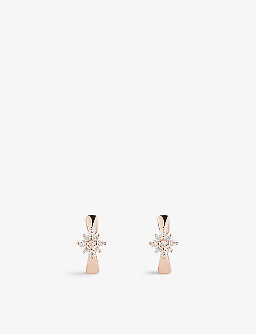 THE ALKEMISTRY: Dana Rebecca Starburst 14ct rose-gold and diamond hoop earrings