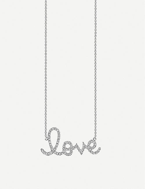 THE ALKEMISTRY: Sydney Evan Love 14ct white gold and crystal necklace