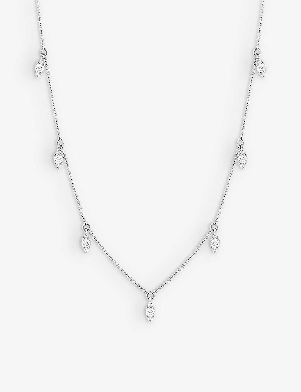 The Alkemistry Womens 14ct White Gold Dana Rebecca Pear Drop 14ct White-gold And Diamond Necklace