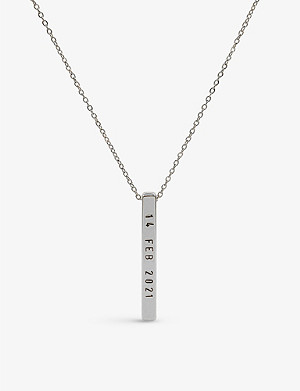 LITTLESMITH Personalised 13 characters silver-plated brass necklace