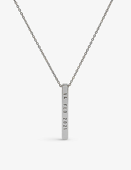 LITTLESMITH: Personalised 13 characters silver-plated brass necklace