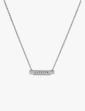 LITTLESMITH Personalised 9 characters silver-plated horizontal bar necklace