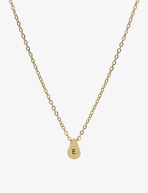 LITTLESMITH: Personalised Initial gold-plated teardrop bead necklace