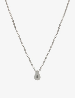 LITTLESMITH: Personalised Initial silver-plated teardrop bead necklace