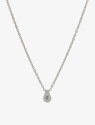 LITTLESMITH Personalised Initial silver plated teardrop bead