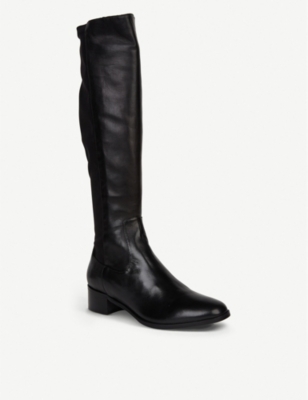 ladies black knee length boots