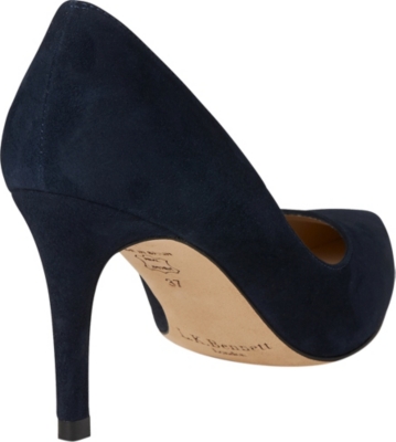 Lk Bennett Floret Suede Court Shoe In Blu-navy
