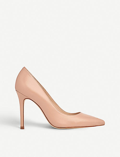 LK BENNETT: Fern pointed toe leather courts