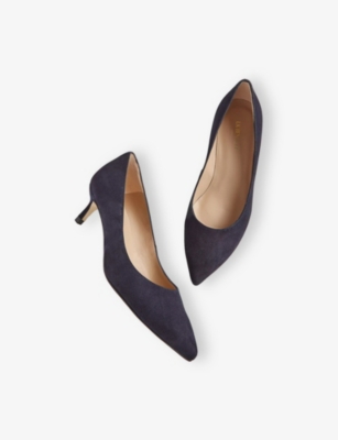 Lk Bennett Audrey Suede Courts In Blu-navy