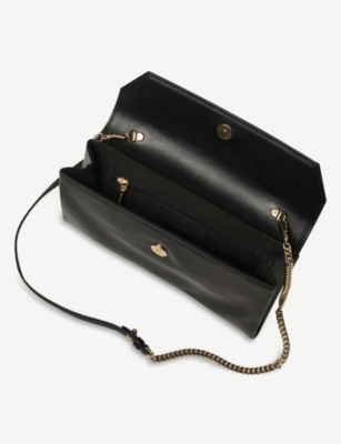Pochette Soirée L.K. BENNETT HOLDEN En Cuir Noir - Sac Main Clutch Neuf Avec étiquettes - Fabriqué En Italie