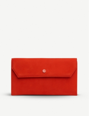 bright orange clutch bag