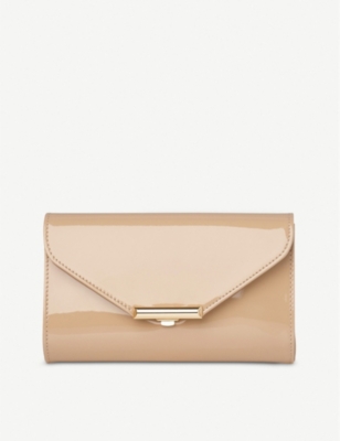 Lk Bennett Lucy Patent Leather Clutch In Bei-trench