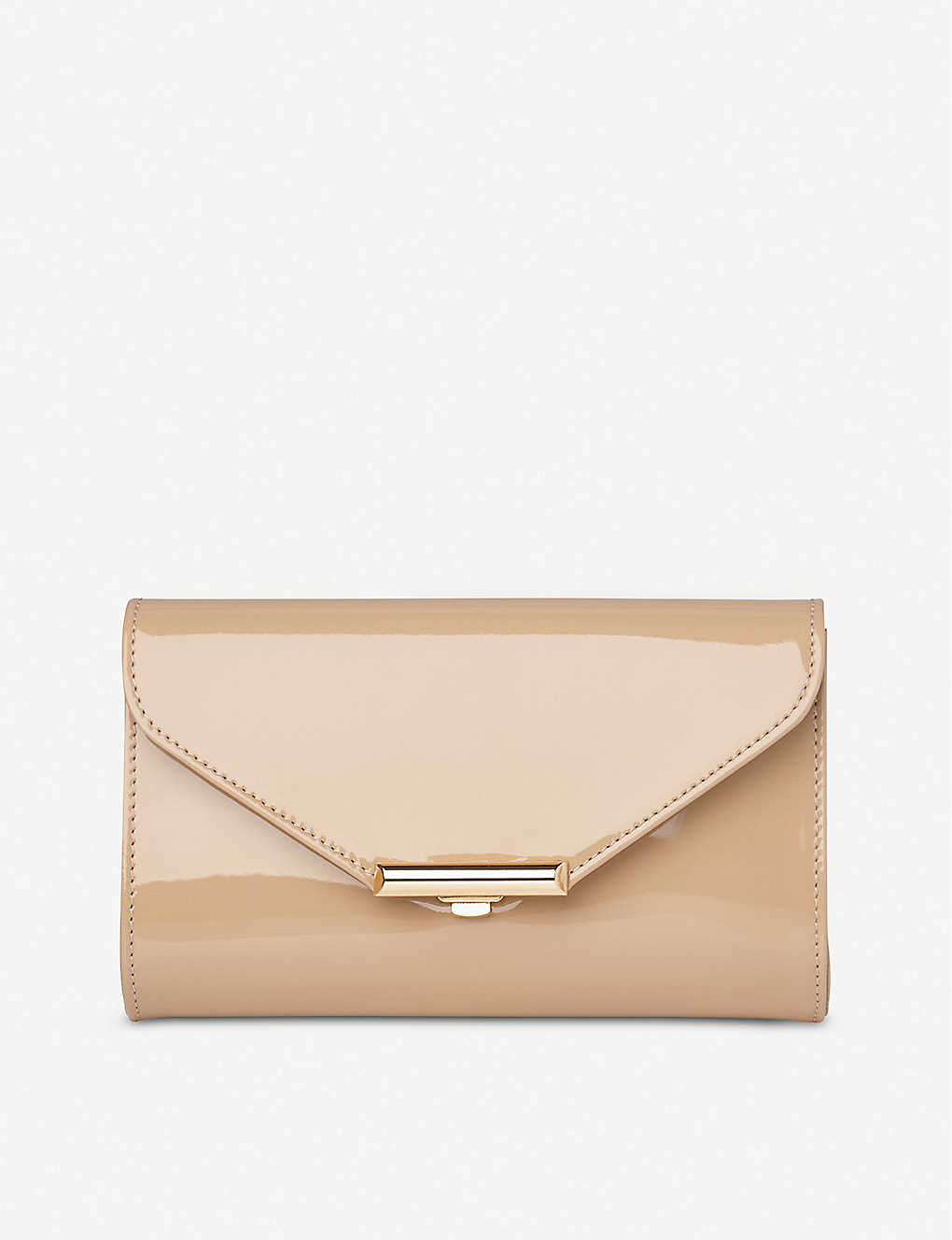 Lk Bennett Lucy Patent Leather Clutch In Bei-trench
