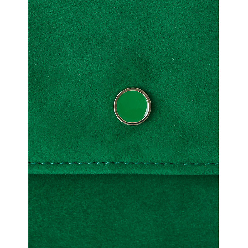 Shop Lk Bennett Women's Gre-green Dora Suede Clutch Bag