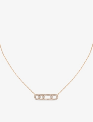 MESSIKA: Move Pavé 18ct pink-gold and diamond necklace