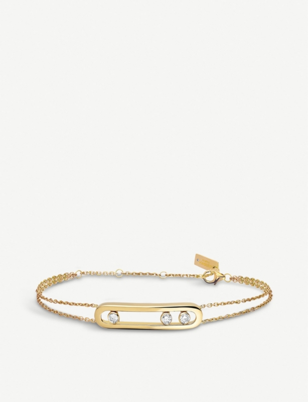 Move Classique 18ct yellow-gold and 0.25ct brilliant-cut diamond bracelet