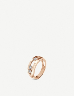 Shop Messika Women's Pink Classic Move 18ct Rose-gold And Diamond Ring
