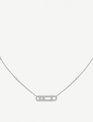 Messika Women's White Baby Move Pavé 18ct White-gold And Diamond Necklace