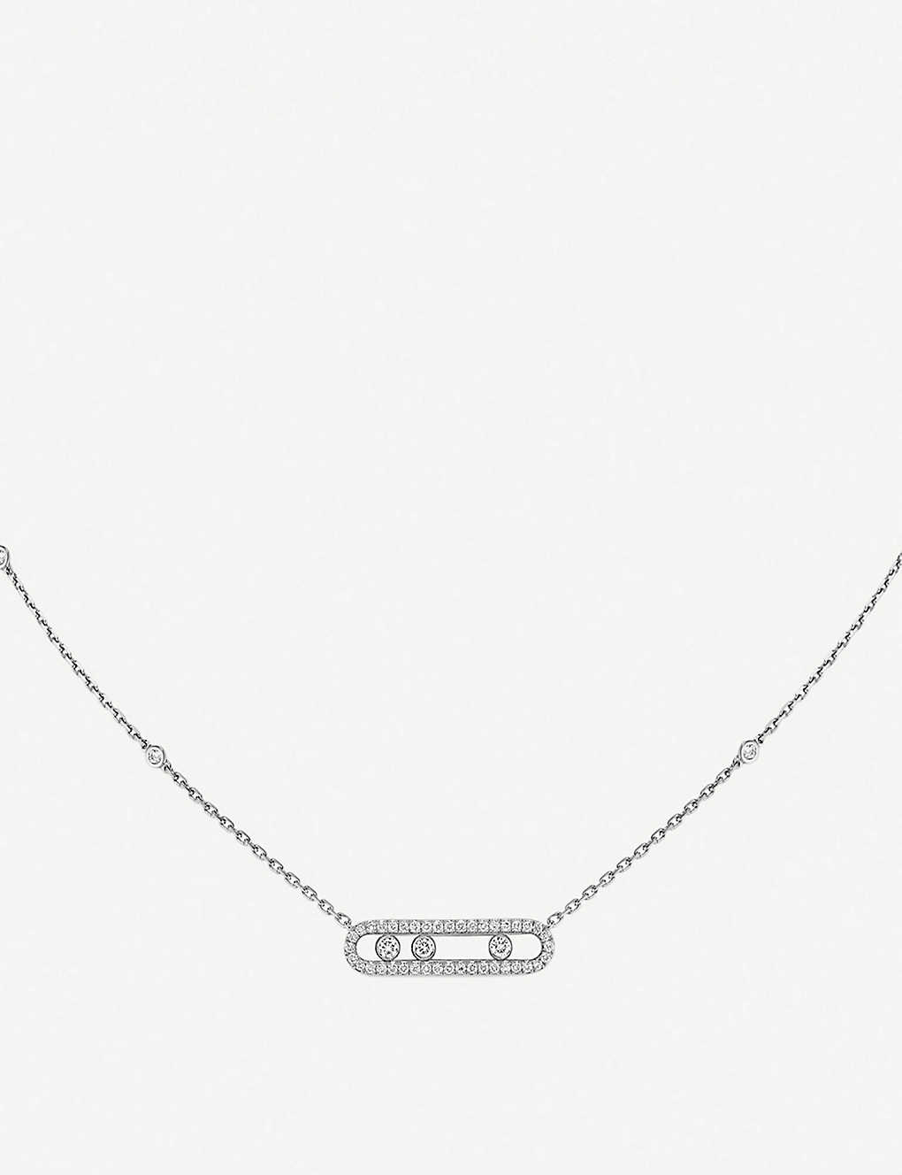 Messika Women's White Baby Move Pavé 18ct White-gold And Diamond Necklace