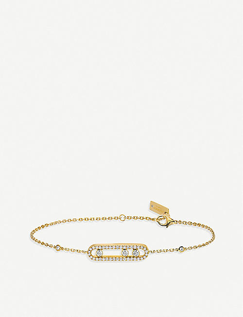 MESSIKA: Baby Move 18ct yellow-gold and pave diamond bracelet