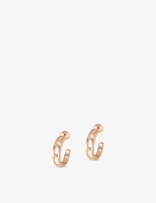 MESSIKA: Move 18ct rose-gold and diamond hoop earrings