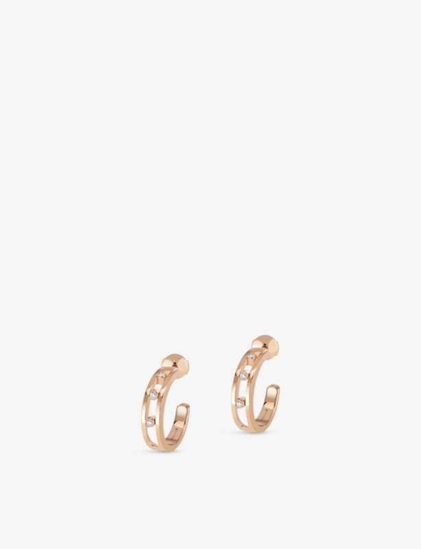 Move 18ct rose-gold and diamond hoop earrings