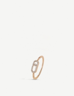 Shop Messika Womens Pink Move Uno 18ct Rose-gold And Diamond Ring