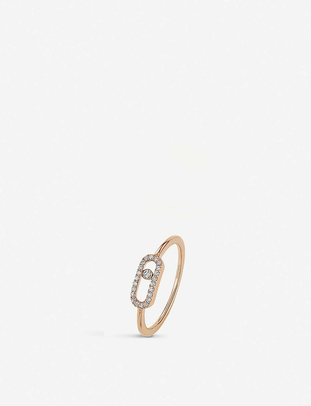 Shop Messika Women's Pink Move Uno 18ct Rose-gold And Diamond Ring