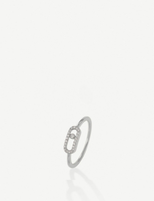 Move Uno 18ct white-gold and 0.09ct brilliant-cut diamond ring