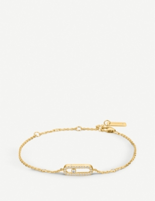 MESSIKA: Move Uno 18ct yellow-gold and pavé diamond bracelet