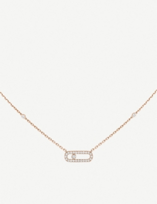 MESSIKA: Move Uno 18ct pink-gold and diamond necklace