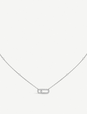 Move Uno 18ct white-gold and diamond necklace