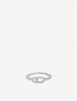 Move Uno 18ct white-gold and 0.09ct brilliant-cut diamond ring