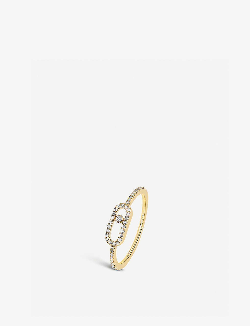 Messika Womens Yellow Move Uno 18ct Yellow-gold And Pavé Diamond Ring