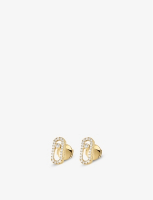 MESSIKA: Move Uno 18ct yellow-gold and diamond-set stud earrings