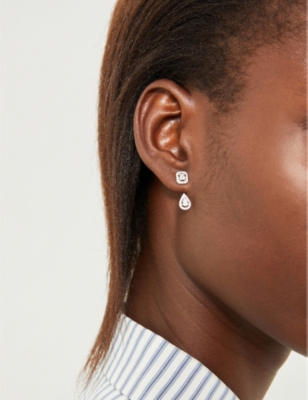 Shop Messika Women's White My Twin Toi & Moi 18ct White-gold And Diamond Earrings