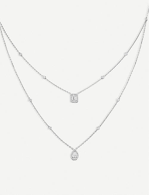 MESSIKA: My Twin 18ct white-gold and diamond necklace