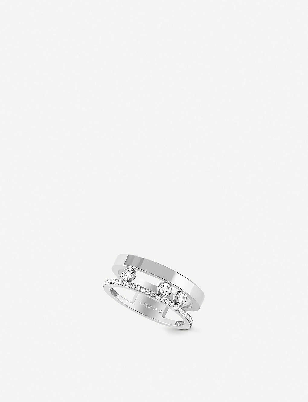 Shop Messika Women's White Move Romane 18ct White-gold And Diamond Ring